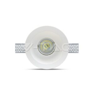 3640 _ Gipsana ugradna svetiljka za sijalicu tipa 1xGU10, okrugla, bela