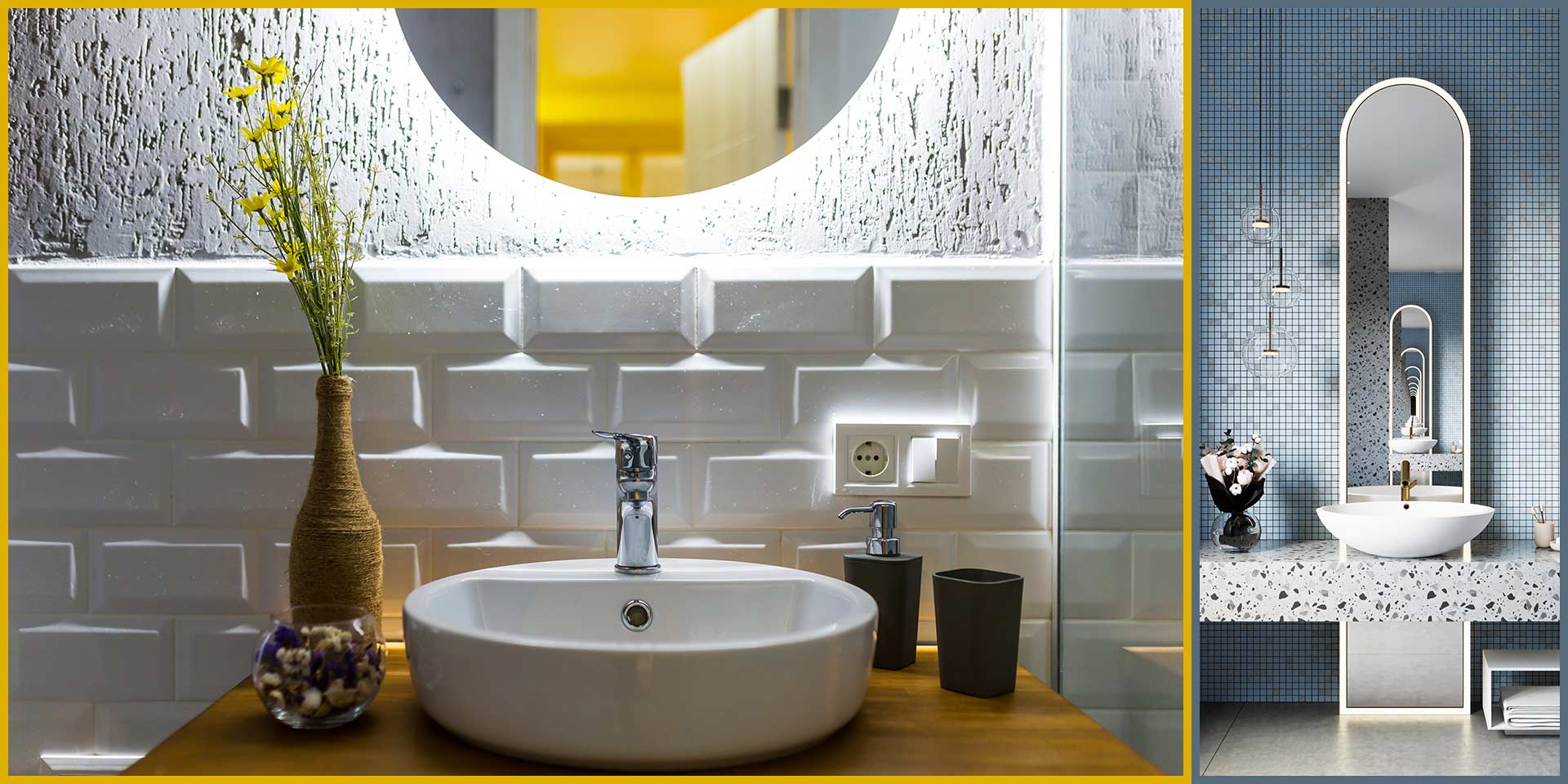 Primeri kupatislke dekorativne i viseće rasvete u modernim kupatilima.