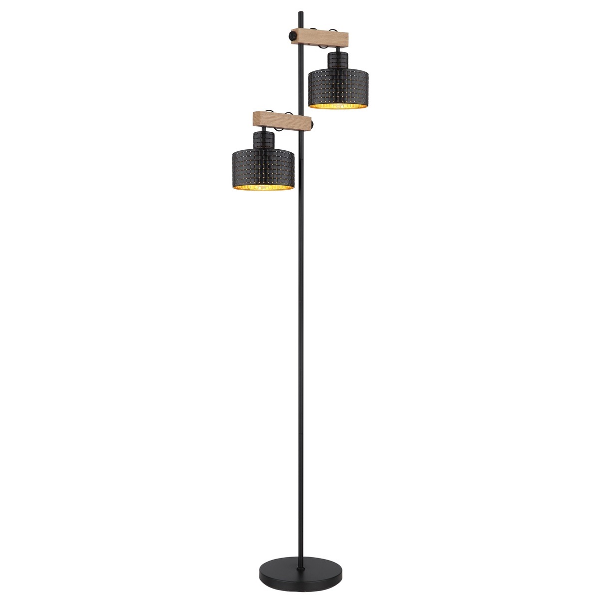 Podna Lampa | Rielly 15651S - 2xE27 - Crna-Zlatna