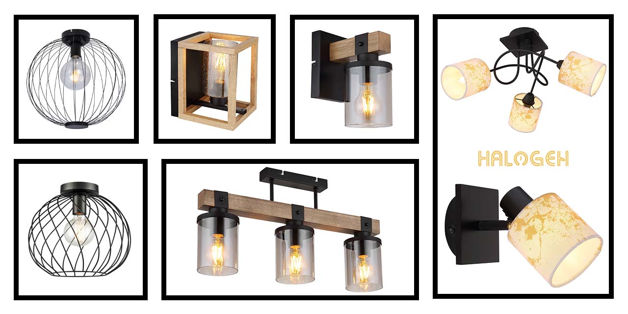 Halogen plafonjere i zidne lampe kao ukrasne sijalice: Globo Roza, Lila, Engelbert i Pettey.