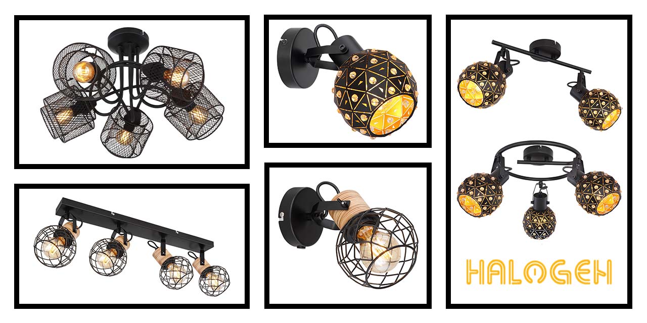 Halogen ukrasne sijalice: plafonjere i spot lampe izuzetno modernog izgleda Globo Jodie, Augustin i Globo Lacky.